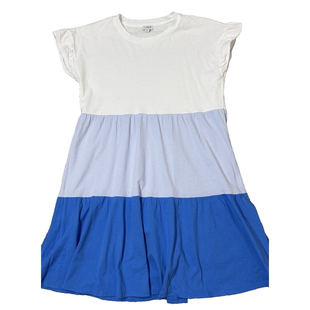 J. Crew Tiered Ruffle Sleeve T-Shirt Dress Size M